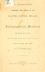 Cover of: discourse concerning some effects of the late civil war. | Lewis Letig Pinkerton