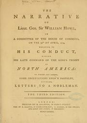 Cover of: The narrative of Lieut. Gen. Sir William. Howe ... by W Howe