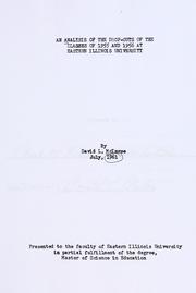 Cover of: An analysis of the drop-outs of the classes of 1955 and 1956 at Eastern Illinois University by David L. McInroe