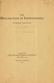 The Declaration of independence by Herbert Friedenwald
