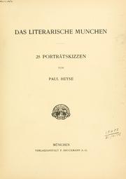 Cover of: litterarische München: 25 Porträt - skissen.