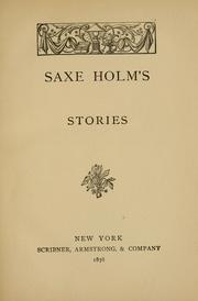 Cover of: Saxe Holm's stories.