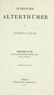 Römische Alterthümer by Lange, Ludwig