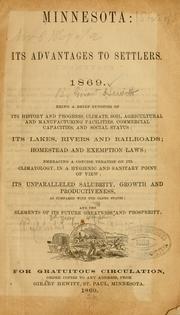 Cover of: Minnesota: its advantages to settlers. 1869 ... by Girart Hewitt