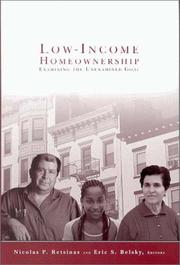 Cover of: Low-Income Homeownership: Examining the Unexamined Goal