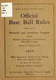 Cover of: Official base ball rules