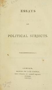 Cover of: Essays on political subjects.