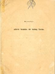 Cover of: Beiträge zur näheren Kenntniss der Gattung Tarsius.
