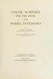 Cover of: Color schemes for the home and model interiors by Henry W. Frohne