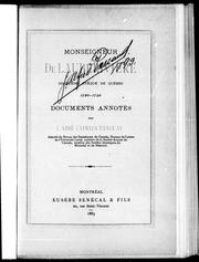 Cover of: Monseigneur de Lauberivière, cinquième évêque de Québec, 1739-1740: documents annotés