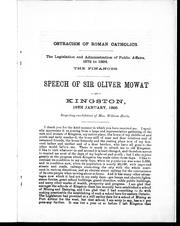 Ostracism of Roman Catholics by Oliver Mowat
