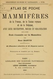 Cover of: Atlas de poche des mammifères de France, de la Suisse romane et de la Belgique by René Martin