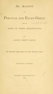 Cover of: account of Percival and Ellen Green and some of their descendants.