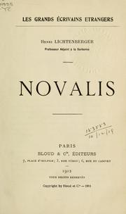 Cover of: Novalis.