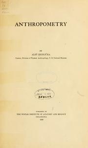 Cover of: Anthropometry