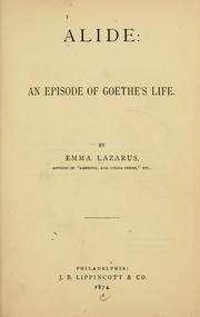 Cover of: Alide by Emma Lazarus