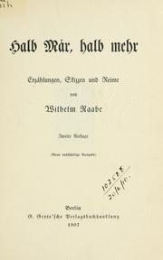 Cover of: Halb Mãr, halb mehr by Wilhelm Raabe