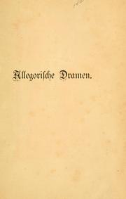 Cover of: Allegorische Dramen
