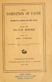 Cover of: The damnation of Faust by Hector Berlioz