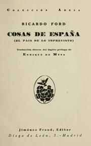 Cover of: Cosas de España: (el país de lo imprevisto)