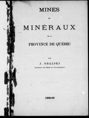 Cover of: Mines et minéraux de la province de Québec