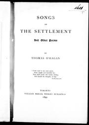 Cover of: Songs of the settlement and other poems