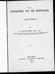 Cover of: The universities and the professions: letters