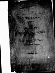 Cover of: L' Université Laval à Montréal: lettre de l'honorable juge Pagnuelo à S.G. Mgr C.E. Fabre [i.e. E.C. Fabre], vice-chancelier de l'université, 2 septembre 1895.