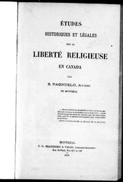 Cover of: Etudes historiques et légales sur la liberté religieuse en Canada