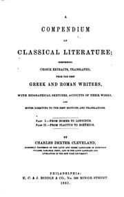 Cover of: A Compendium of Classical Literature...