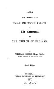 Cover of: Aids for Determining Some Disputed Points in the Ceremonial of the Church of England