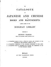 Cover of: A Catalogue of Japanese and Chinese Books and Manuscripts Lately Added to ... by Bunyiu Nanjio
