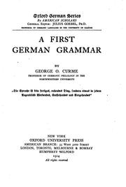 Cover of: A First German Grammar by George Oliver Curme