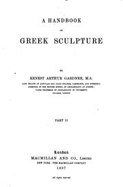 Cover of: A Handbook of Greek Sculpture by Ernest Arthur Gardner