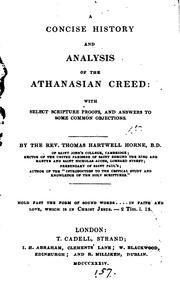 Cover of: A concise history and analysis of the Athanasian creed