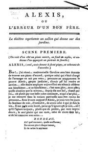 Cover of: Alexis, ou, L'erreur d'un bon père, comédie en un acte, et en prose, mélée d'ariettes ...