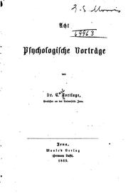 Cover of: Acht psychologische Vorträge