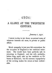 Cover of: 1931: A Glance at the Twentieth Century