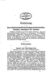 Cover of: Allgemeine und theoretische Volkswirtschaftslehre oder Sozialökonomik ...