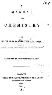 Cover of: A Manual of Chemistry