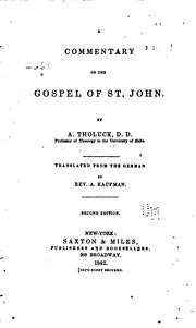 Cover of: A Commentary on the Gospel of St. John