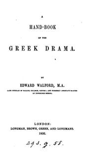 Cover of: A hand-book of the Greek drama