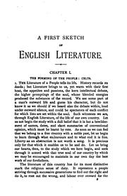 Cover of: A First Sketch of English Literature