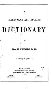 A Malayalam and English dictionary by Hermann Gundert