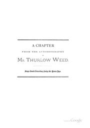 Cover of: A Chapter from the Autobiography of Mr. Thurlow Weed
