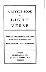Cover of: A Little Book of Light Verse