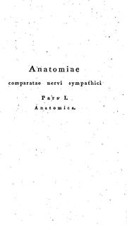 Cover of: Anatomia comparata nervi sympathici