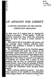 Cover of: An Apology for Liberty