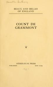 Cover of: Count de Grammont.