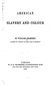 Cover of: American Slavery and Colour